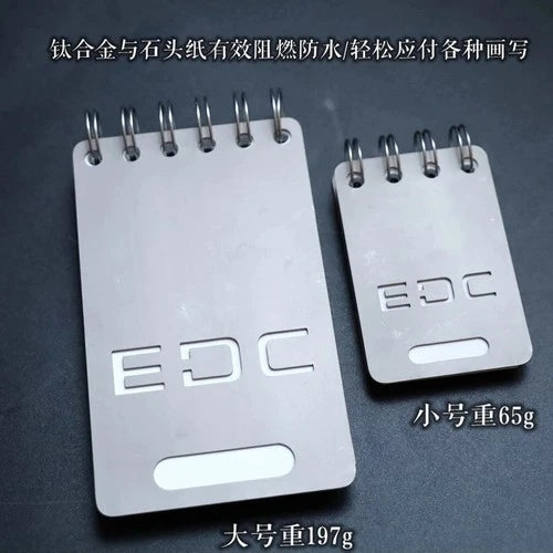 EDC Titanium Alloy Notepad Portable Recyclable Tools Outdoor Camping Gear Tools 07FC0E-D4 - KOEEK
