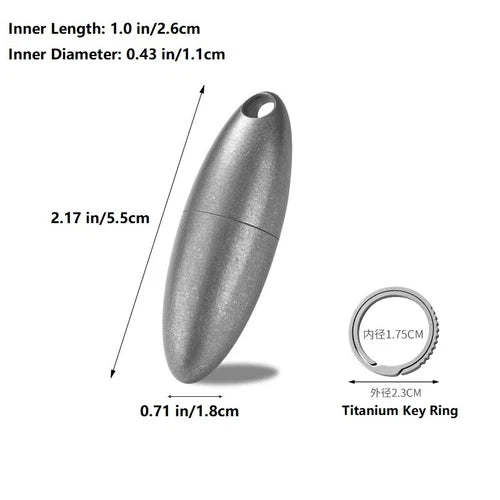 Titanium Waterproof Pill Case Holder Container Organizer Portable Keychain EDC 07FC0E-D4 - KOEEK