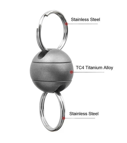 HotEDC 360 Degree Rotation Titanium Alloy Gimbal Keychain W Key Ring CarKeychain 07FC0E-D4 - KOEEK