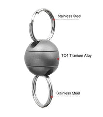 HotEDC 360 Degree Rotation Titanium Alloy Gimbal Keychain W Key Ring CarKeychain 07FC0E-D4 - KOEEK
