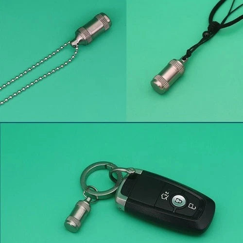 Titanium Alloy Waterproof Emergency Capsule Box Pill Case Keychain Pendant EDC 07FC0E-D4 - KOEEK