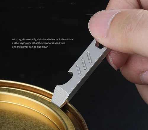 Hot Mini Titanium Alloy Keychain Multi Tools Pry Bar EDC Crowbar Bottle Opener 07FC0E-D4 - KOEEK