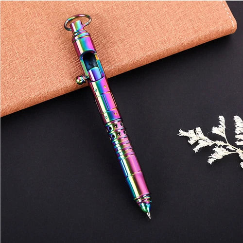 Solid Titanium Alloy Steampunk Business Office Signature Bolt Pocket Pen EDC Toy 07FC0E-D4 - KOEEK