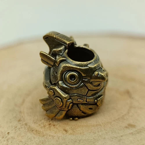 Robot Bird Brass Bead Parachute Cord Knife Lanyard Pendant EDC DIY Accessories 07FC0E-D4 - KOEEK