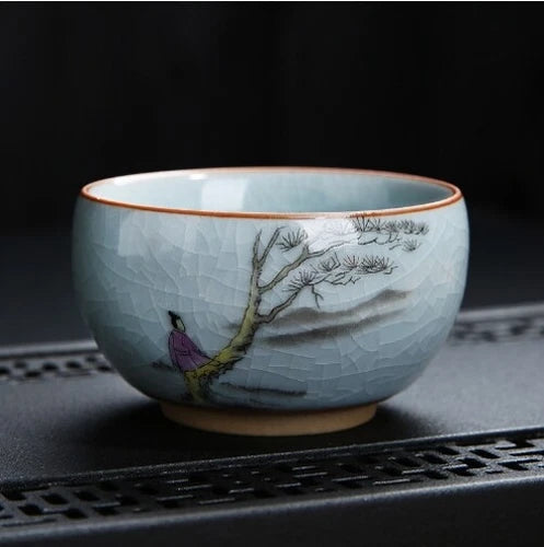 Master Cup Crackle Glaze Ruyao Craft Porcelain Tea Cup Chinese Kungfu Cup 95ml 07FC0E-D4 - KOEEK