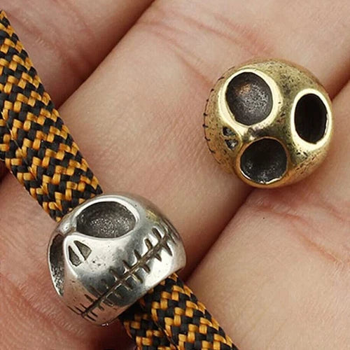 Pumpkin Lanyard Bead Skull Paracord Knife Beads Solid Brass EDC Pendant Tool 07FC0E-D4 - KOEEK