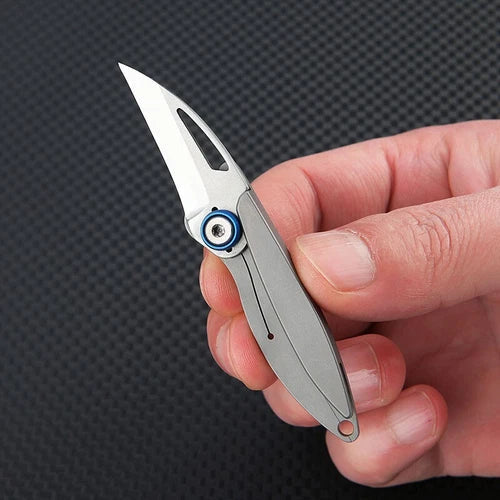 Mini Titanium Foldable Blade Knife Opener Outdoor Camping Pocket EDC Keychain 07FC0E-D4 - KOEEK