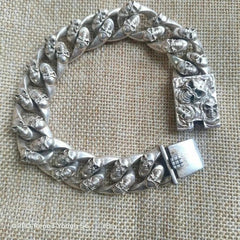 Length 8.6 Inches Men's 925 Silver Bracelet Men's Tibetan Silver BRACELET 07FC0E-D4 - KOEEK