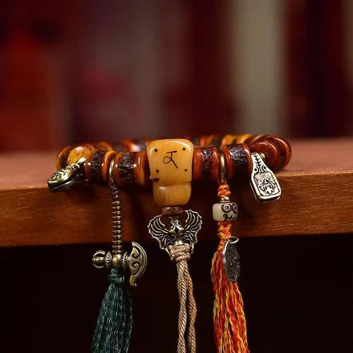 11.5*9mm Natural Tibetan Style Bead Bracelet Handmade 07FC0E-D4 - KOEEK