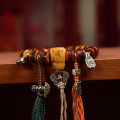 11.5*9mm Natural Tibetan Style Bead Bracelet Handmade 07FC0E-D4 - KOEEK