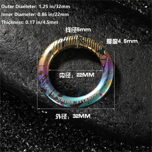 HotMulticolor Titanium Alloy Circle Carabiner Keychain Clip CarabinerClipEDCGift 07FC0E-D4 - KOEEK