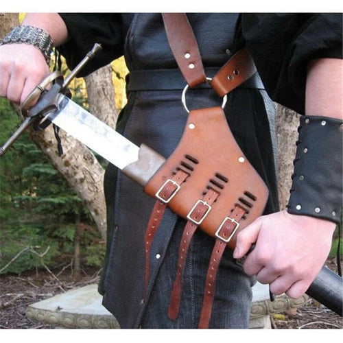 Leather Medieval Sword Belt Pirate Cutlass Belt Hanger Vintage Knight 07FC0E-D4 - KOEEK