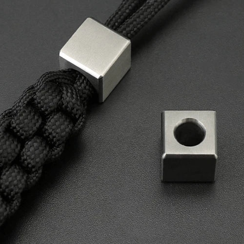 Square TC4 CNC Knife Lanyard Bead EDC DIY Parachute Pendant Rope Braiding Tool 07FC0E-D4 - KOEEK