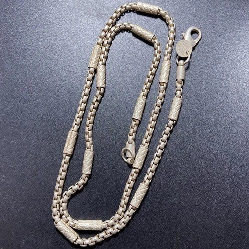 Antique Old Silver Necklace Vintage Chinese Craft Artwork silver-plated Chain 07FC0E-D4 - KOEEK
