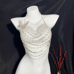 Multilayer Rhinestone Tassel Body Chain Fashion Chest Necklace Jewelry 07FC0E-D4 - KOEEK