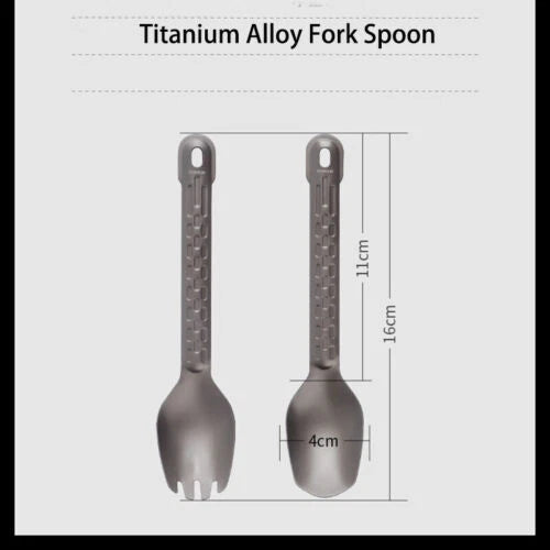 Titanium Spoon / Spork Tableware Outdoor Travel Portable Small Kitchen EDC Tools 07FC0E-D4 - KOEEK
