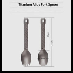 Titanium Spoon / Spork Tableware Outdoor Travel Portable Small Kitchen EDC Tools 07FC0E-D4 - KOEEK