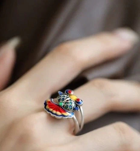 Koi Fish Ring  Year Chinese Style Enamel Vintage National Fashion 07FC0E-D4 - KOEEK