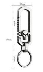EDC Titanium TC4 Skull Keychain Carabiner w/ Key Ring outdoor Fast Hanging Tool 07FC0E-D4 - KOEEK