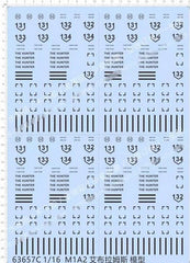 1/16 US Army M1A2 Abrams Tank Panzer Markings Model Kit Water Slide Decal Black 07FC0E-D4 - KOEEK
