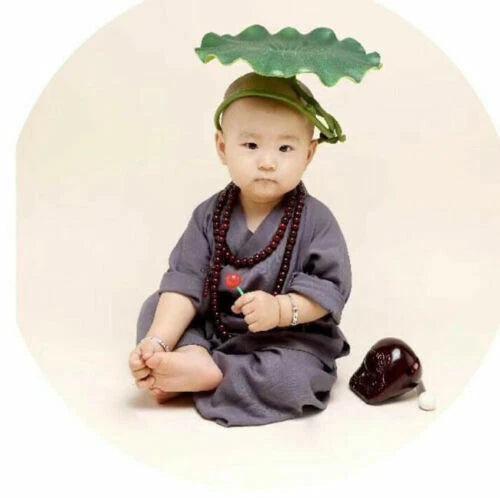 Kid Child Shaolin Buddhist Monk Robe Boy Meditation Uniform Kung fu Suit Cute 07FC0E-D4 - KOEEK