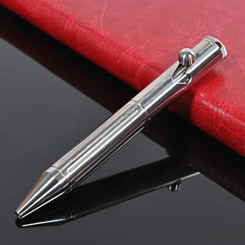 Portable EDC Mini Titanium Alloy Ballpoint Emergency Write Keychain Signing Pen 07FC0E-D4 - KOEEK