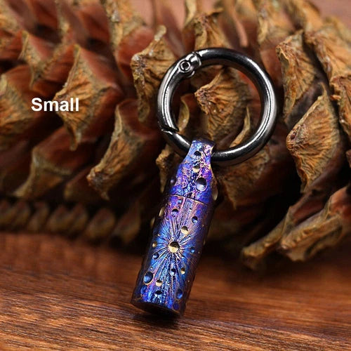 Titanium Waterproof Charm Pendant Pill Storage Container Outdoor Travel Tool 07FC0E-D4 - KOEEK
