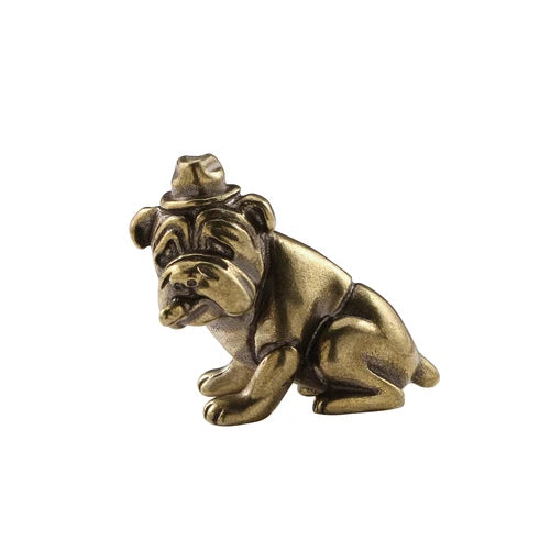 Solid Brass Dog Figurine Small Statue Home Ornament Figurines Collectibles 07FC0E-D4 - KOEEK