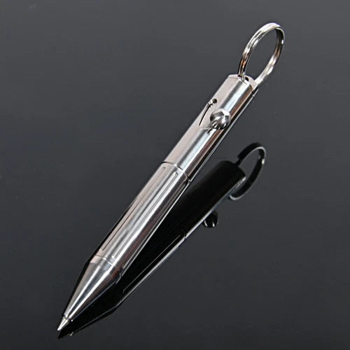 EDC Portable Mini Titanium Alloy Ballpoint Emergency Write Keychain Signing Pen 07FC0E-D4 - KOEEK