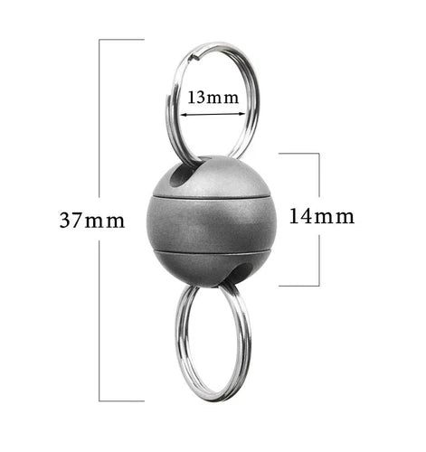 HotEDC 360 Degree Rotation Titanium Alloy Gimbal Keychain W Key Ring CarKeychain 07FC0E-D4 - KOEEK