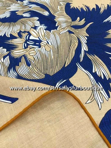 Sallys Cashmere & Silk Wrap Scarf Tulips Print 2 Face Triangle Shawl 190*90cm 07FC0E-D4 - KOEEK