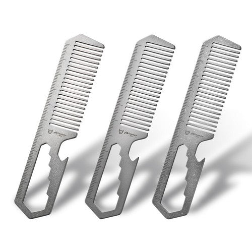 Titanium Hair Beared Comb Anti Static Pocket Multi Tool Bottle Opener Wrench EDC 07FC0E-D4 - KOEEK