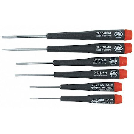 Wiha 26090 Set of 6 Slotted Screwdrivers – Precision Tool Kit for Home and Pro Use WIHA - KOEEK