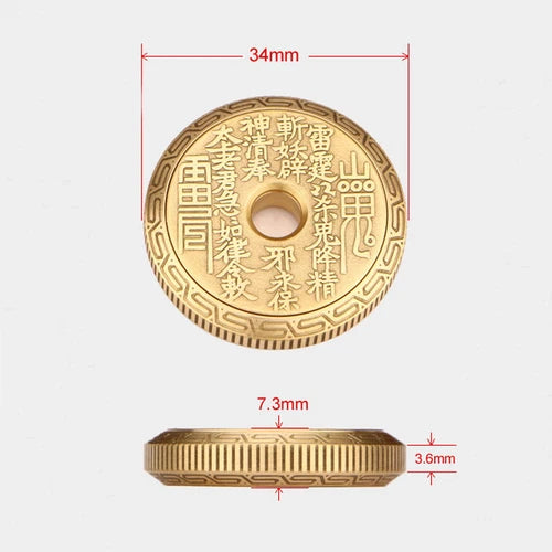 Solid Brass Fidget Slider Clicker Coin Tai Chi Haptic for Adult EDC Lucky Toys 07FC0E-D4 - KOEEK