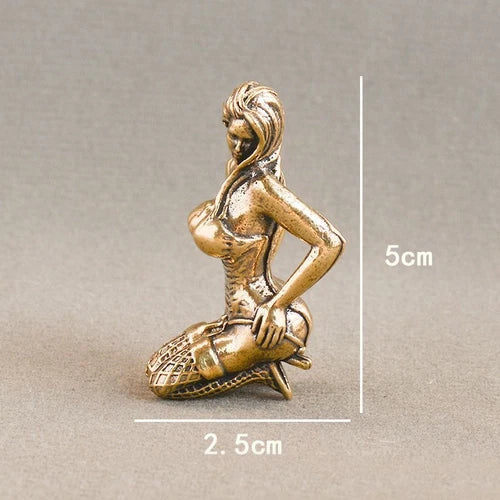 Brass Female Figurine Desktop Ornament Metal Art Sculpture Office Decor 07FC0E-D4 - KOEEK
