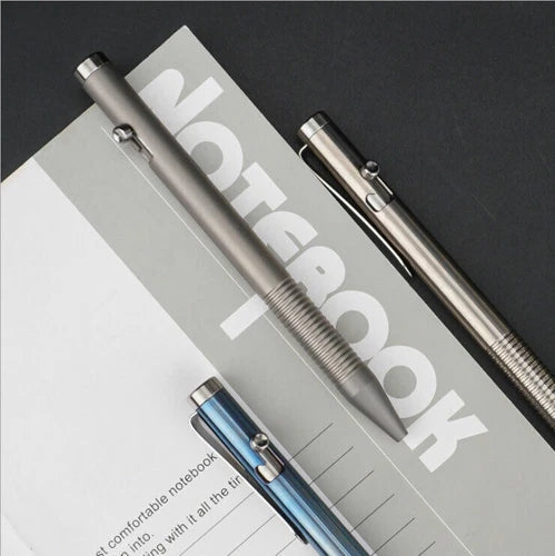 Titanium Pocket Ball Pen Ballpoint Pen Office Signature Students Pen Outdoor EDC 07FC0E-D4 - KOEEK