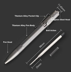 EDC Titanium Pocket Ball Pen Office Signature Writing Pen Student Stationery 07FC0E-D4 - KOEEK