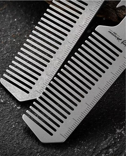 Titanium Hair Beared Comb Anti Static Pocket Multi Tool Bottle Opener Wrench EDC 07FC0E-D4 - KOEEK