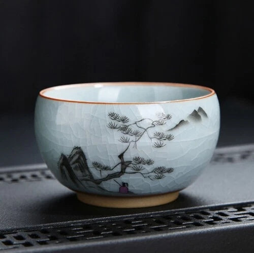 Master Cup Crackle Glaze Ruyao Craft Porcelain Tea Cup Chinese Kungfu Cup 95ml 07FC0E-D4 - KOEEK