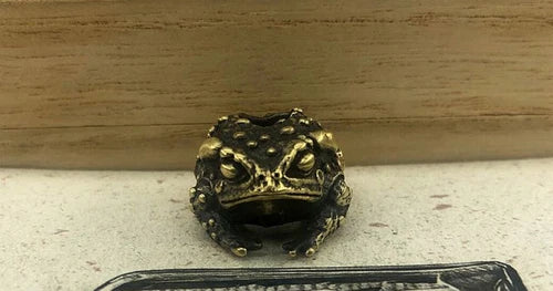 Frog Paracord Bead Hand-Casted Brass Charms EDC Accessories Pendant Buckle 07FC0E-D4 - KOEEK