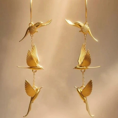 Chinese Style Lark Drop Earrings  Chinese Style Elegant Dangle Ear Jewelry 07FC0E-D4 - KOEEK