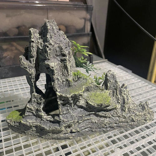 Aquarium Fish Tank Ornament Decoration Mountain Hiding Fish Tank Cave Mountain 07FC0E-D4 - KOEEK