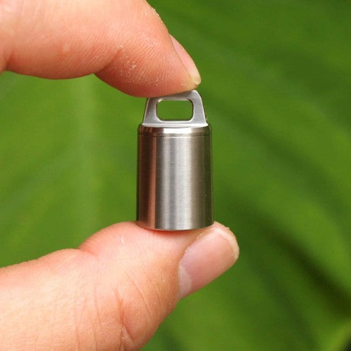 Titanium Waterproof Container Gas Tank EDC Survival Pill Box Keychain Survival 07FC0E-D4 - KOEEK