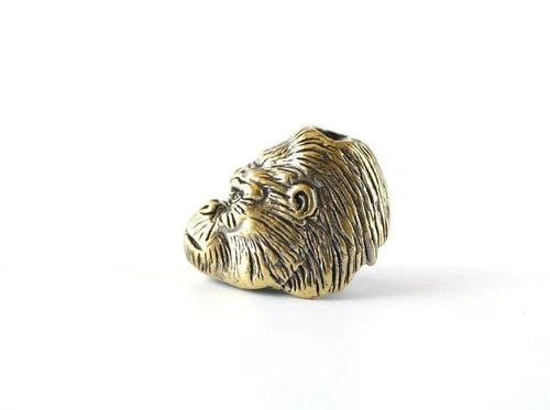 Brass Gorilla Head Knife Lanyard Bead Paracord Pendant EDC Accessories DIY Craft 07FC0E-D4 - KOEEK