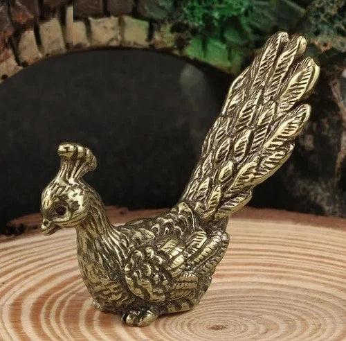 Tabletop Figurine Brass Peacock Animal Statue Small Sculpture Home Decor Gifts 07FC0E-D4 - KOEEK