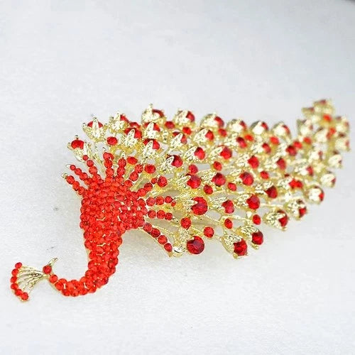 Chinese Style Bride Headpiece Wedding Hair Accessory Red Phoenix Headdress 07FC0E-D4 - KOEEK