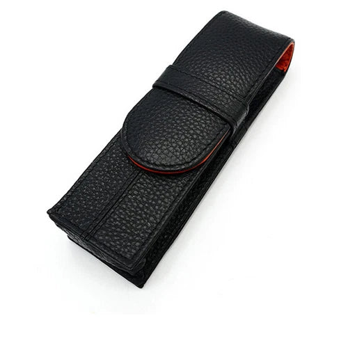 Leather Fountain Pen Case 2 Pen Holder Case Pouch 07FC0E-D4 - KOEEK