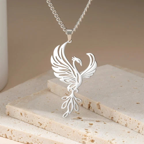 Phoenix Pendant Necklace Stainless Steel Amulet Jewelry Gift 07FC0E-D4 - KOEEK
