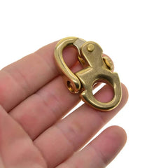Solid Brass Sweden Snap Pull Lock Carabiner Hook Quick Release Key Chain Fob 07FC0E-D4 - KOEEK