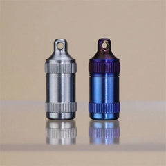 Titanium Alloy Waterproof Emergency Capsule Box Pill Case Keychain Pendant EDC 07FC0E-D4 - KOEEK